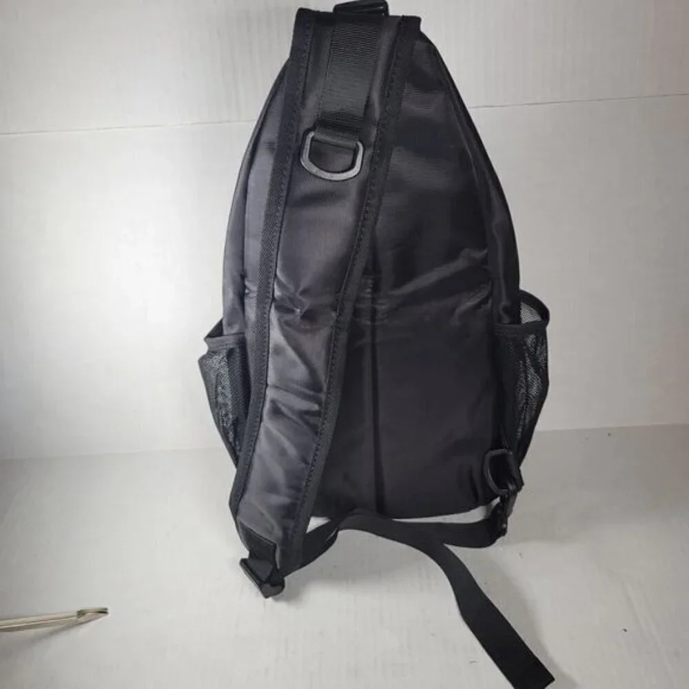 Mosiso Black Hiking Daypack Outdoor Crossbody Athleisure Canvas Sling Backpack